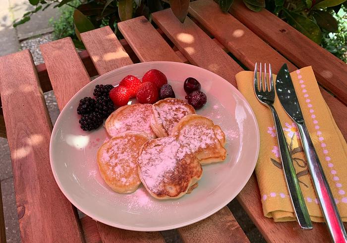 Kleine kwark pannenkoekjes