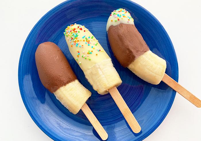 Bevroren bananenlollies