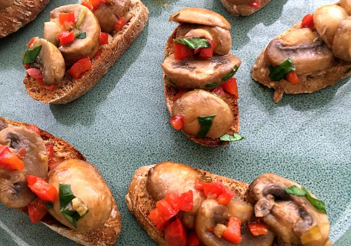 Paddenstoelen crostini