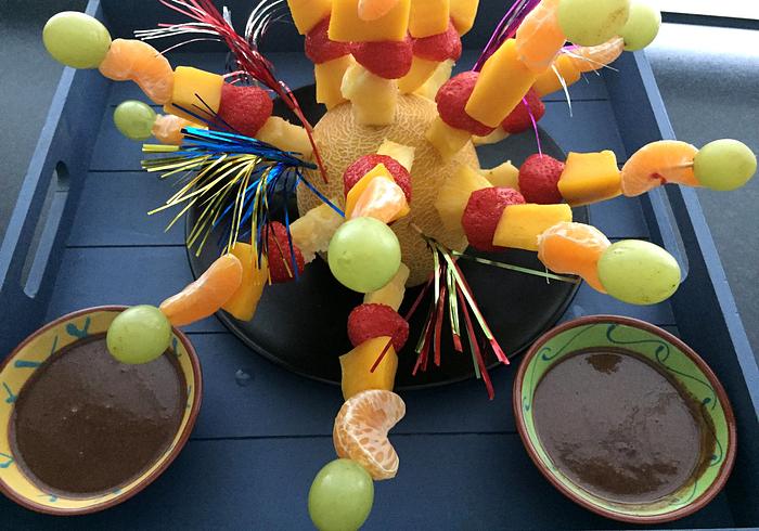 Vuurwerk-fruitstokjes