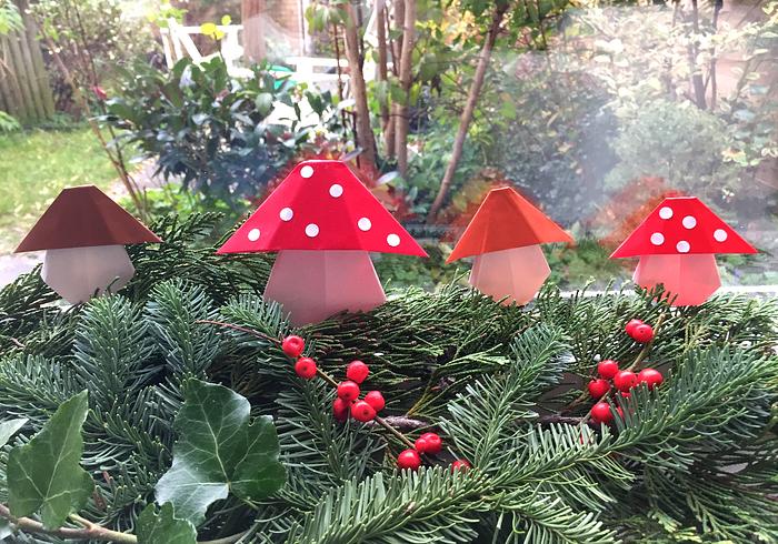 Origami paddenstoelen