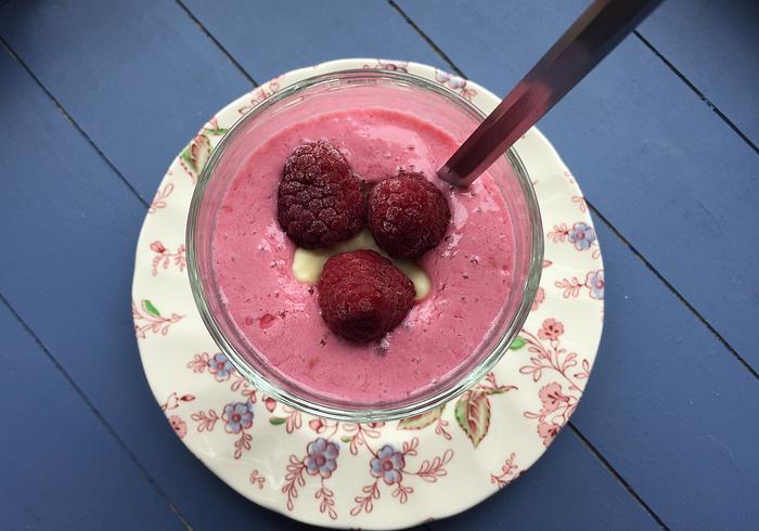 Een frambozen smoothie