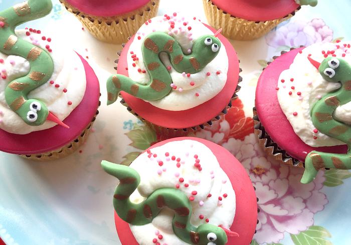 Slangen-cupcakes