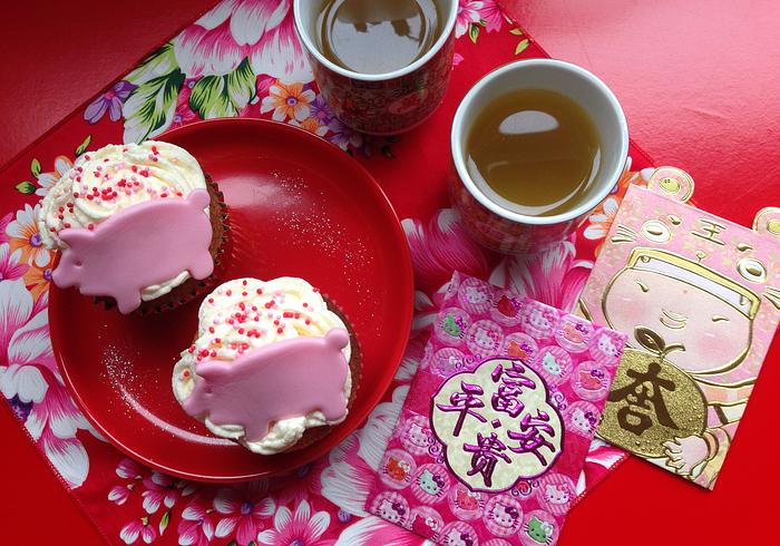 Schattige biggetjes cupcakes