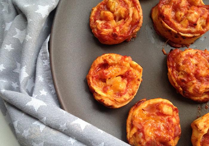 Hawaïaanse pizza pops