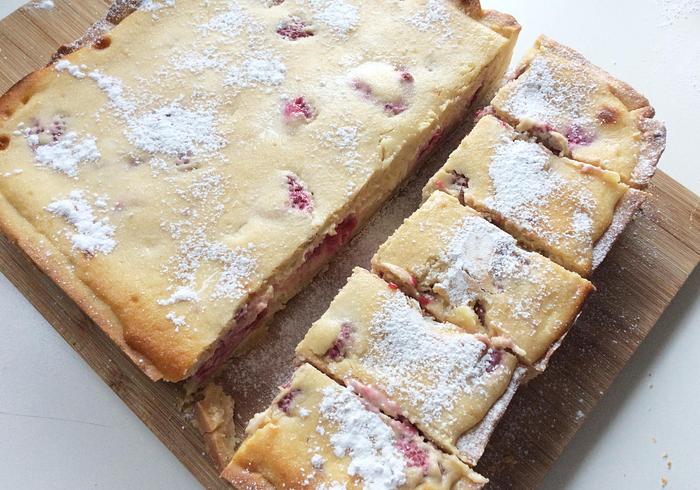 Frambozen en witte chocola
