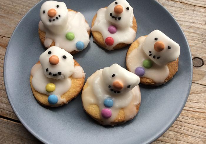 Gesmolten sneeuwpoppen