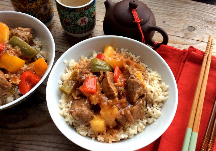 Varkensvlees in zoetzure saus