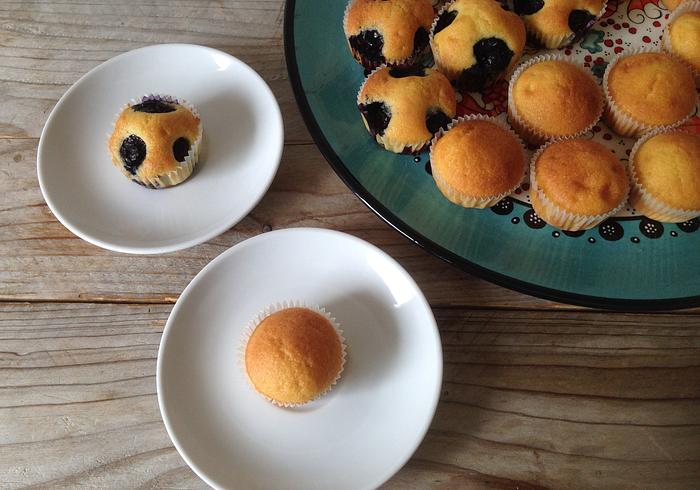 Mini-blauwe bessen muffins