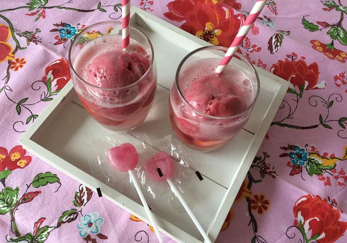 Een roze sorbet