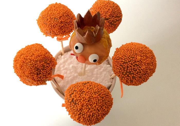 Maak oranje cake pops
