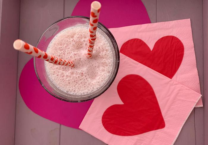 Een aardbeien-milkshake
