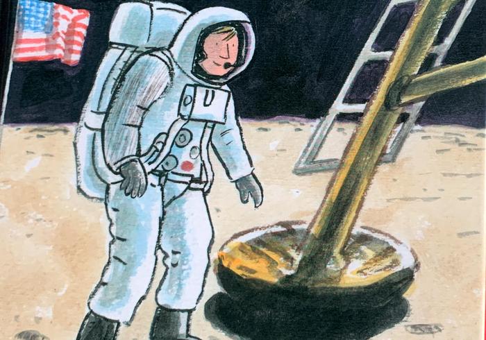 Man op de maan, een leer-zelf-lezen Ebook