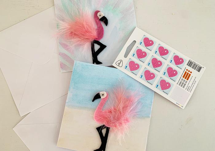 Pretty flamingo kaart