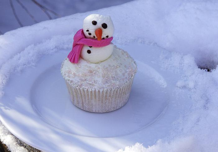 Sneeuwpop cupcakes