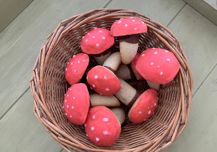 3D Paddenstoeltjes van koek
