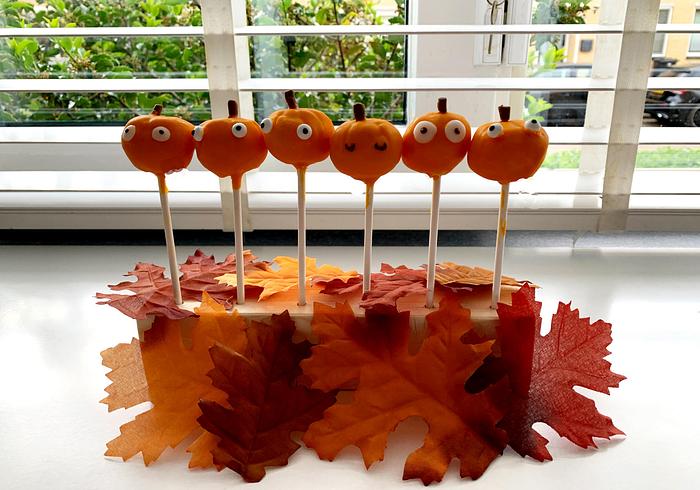 Pompoenen cake pops