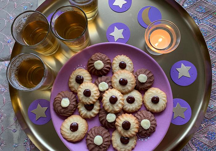 Mini-boter- en chocoladekoekjes