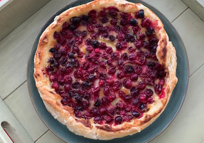 Een Cranberry-Karnemelk Taart