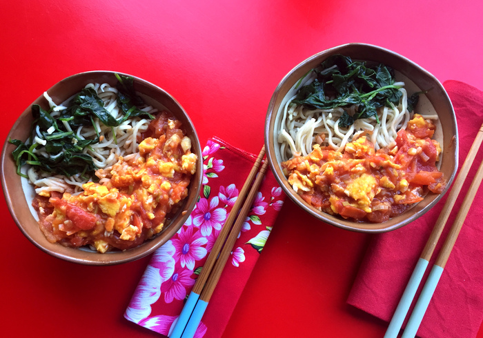 Noodles with egg tomato sauce 14