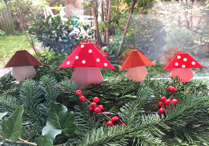Origami paddenstoel home