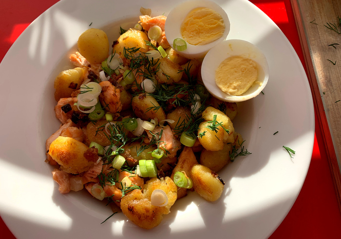 Zalm gnocchi. hussel 13