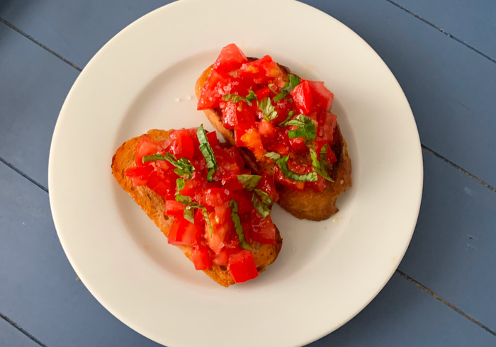 Klassieke tomaten bruschetta homepage