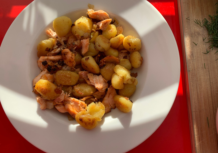 Zalm gnocchi. hussel 12