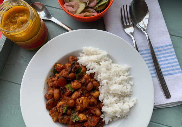 Brown beans with rice