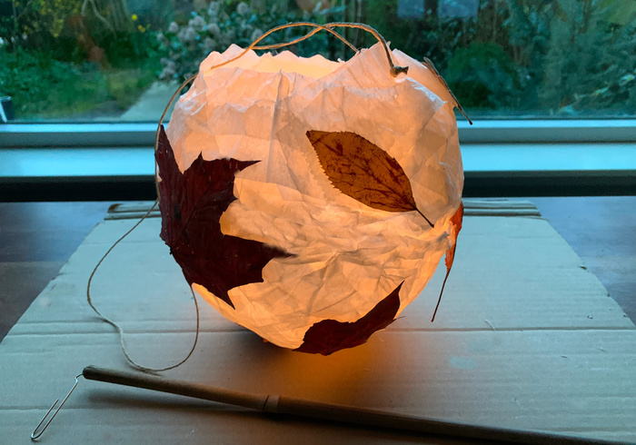 We make an Autumn Leaves Lantern
