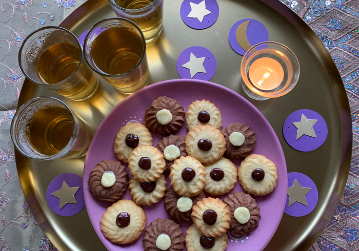 Mini-boter- en chocoladekoekjes