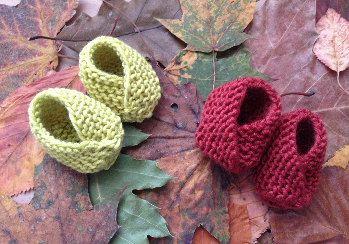 Knitting baby booties