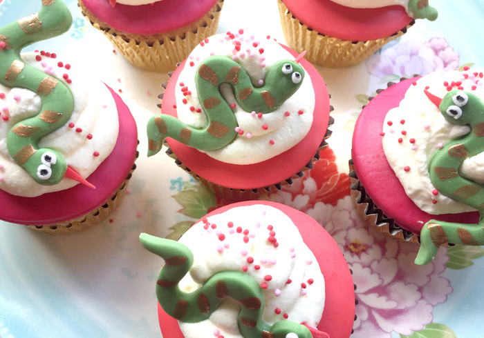 Slangen-cupcakes